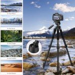 JOILCAN Tripod Camera Tripods, 74" Tripod for Camera Phone Video Recording, Heavy Duty Camera Tripod Stand, Professional Travel DSLR Tripods Compatible with Canon iPhone, Max Load 15 LB