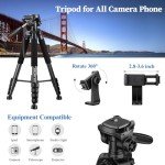 JOILCAN Tripod Camera Tripods, 74" Tripod for Camera Phone Video Recording, Heavy Duty Camera Tripod Stand, Professional Travel DSLR Tripods Compatible with Canon iPhone, Max Load 15 LB