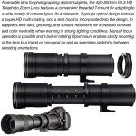 Canon EOS 2000D DSLR (Rebel T7) w/ 18-55mm Lens + 64GB Memory, 420-800mm Zoom Lens, 4 Lens Kit, Filter Kit, Backpack, Tripod + More (34PC Bundle) (Renewed)