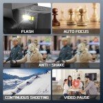 48MP Digital Cameras for Photography with WiFi & App Control,4K Autofocus Vlogging Camera for YouTube with 16X Zoom, Anti-Shake, 32GB TF Card, Dual Batteries, 52mm Wide Angle & Macro Lens