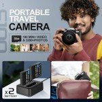 48MP Digital Cameras for Photography with WiFi & App Control,4K Autofocus Vlogging Camera for YouTube with 16X Zoom, Anti-Shake, 32GB TF Card, Dual Batteries, 52mm Wide Angle & Macro Lens