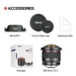 MEKE 8mm f3.5 Ultra Wide Angle Manual Focus Rectangular Fisheye Lens Compatible with Nikon APS-C DSLR D500 D3200 D3300 D3400 D3500 D5200 D5300 D5500 D5600 D7100 D7200 D7500 DSLR Cameras