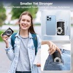 5K Digital Camera for Photography Autofocus with 5X Optical Zoom, 2024 Upgraded 64MP Vlogging Camera with Front and Rear Lens, Touch Screen, SD Card, 2 Batteries, Compact Point and Shoot Camera, Black