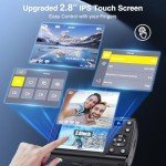 5K Digital Camera for Photography Autofocus with 5X Optical Zoom, 2024 Upgraded 64MP Vlogging Camera with Front and Rear Lens, Touch Screen, SD Card, 2 Batteries, Compact Point and Shoot Camera, Black