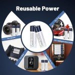 12 Pack Rechargeable Lithium-ion AA Batteries with Charge，1.5V 3600mWh High-Capacity,Double A Batteries with 2H Fast Charge,Over 1000 Cycles,Rechargeable AA Batteries for Blink Camera,Xbox,Toys