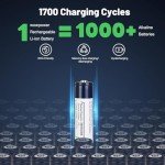 12 Pack Rechargeable Lithium-ion AA Batteries with Charge，1.5V 3600mWh High-Capacity,Double A Batteries with 2H Fast Charge,Over 1000 Cycles,Rechargeable AA Batteries for Blink Camera,Xbox,Toys