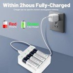 12 Pack Rechargeable Lithium-ion AA Batteries with Charge，1.5V 3600mWh High-Capacity,Double A Batteries with 2H Fast Charge,Over 1000 Cycles,Rechargeable AA Batteries for Blink Camera,Xbox,Toys