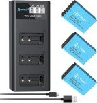 Artman LP-E17 Battery 3-Pack 1300mAh and 3-Slot LCD Charger for Canon EOS R50 R8 R10 RP R100, Rebel T8i T7i T6i T6s SL2 SL3, EOS M3 M5 M6, EOS 77D 200D 250D 750D 760D 800D 8000D Digital Camera