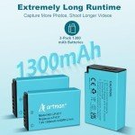 Artman LP-E17 Battery 3-Pack 1300mAh and 3-Slot LCD Charger for Canon EOS R50 R8 R10 RP R100, Rebel T8i T7i T6i T6s SL2 SL3, EOS M3 M5 M6, EOS 77D 200D 250D 750D 760D 800D 8000D Digital Camera