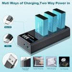 Artman LP-E17 Battery 3-Pack 1300mAh and 3-Slot LCD Charger for Canon EOS R50 R8 R10 RP R100, Rebel T8i T7i T6i T6s SL2 SL3, EOS M3 M5 M6, EOS 77D 200D 250D 750D 760D 800D 8000D Digital Camera