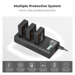 K&F Concept 3-Pack LP-E17 Battery and Upgraded 3-Slot LCD Charger for Canon EOS R50 RP R10 R8, Rebel T8i T7i T6i T6s SL2 SL3 EOS M3 M5 M6 200D 77D 750D 760D 800D 8000D Camera