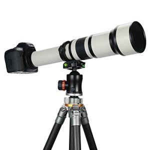 JINTU 650-1300mm f/8 Manual Telephoto Zoom Lens + T-Mount for Canon EOS Rebel SL2 SL1 T3 T3i T4i T5 T5i T6 T6i T6s T7 T7i 4000D 850D/SL3/SL2 6D Mark II/5D Mark IV/90D/80D/77D DSLR SLR Cameras