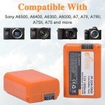 Pickle Power 2 Pack NP-FW50 Battery for Sony Alpha A6500, A6400, A6300, A6000, A3000, A5000, A5100, A7S II, A7R II, ZV-E10, A7, A7S, A7R, RX10 NEX-3/5/7 Series Camera, with Battery Case