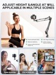 CACENCAN Overhead Camera Mount, 5lb Horizontal Load-Bearing, 360° Adjustable Camera Stand for Desk, Flexible Camera Arm Desk Mount, with Phone Clamp, Tabletop Mount for DSLR Camera/Webcam/Microphone