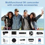 THPACIP 5K Video Camera Camcorder 64MP 18X Digital Zoom with IR Night Version Vlogging Camera for YouTube 3.0" LCD Touch Screen with WiFi, Lens Hood, 2.4G Remote Control, Microphone and 32GB SD Card