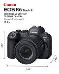 Canon EOS R6 Mark II Mirrorless Camera RF24-105mm F4-7.1 is STM Lens Kit, Full-Frame Hybrid Camera, 24.2 Megapixel CMOS Sensor, Photo and Video Capabilities, Black
