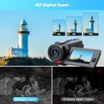 5K Camcorder Video Camera, 56MP Dual Lens Wifi IR Night Vision Vlogging Camera,16X Digital Zoom Touch Screen Camcorder, YouTube Recorder with 64GB SD Card, Tripod, Remote Control, 2 Batteries