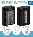 Pack Of 2 NP-FH50 Batteries + Battery Charger For Sony Alpha DSLR A230 DSLR A290 DSLR A330 DSLR A380 DSLR A390 Digital SLR Camera + More!!
