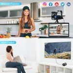 5K Camcorder Video Camera, 56MP Dual Lens Wifi IR Night Vision Vlogging Camera,16X Digital Zoom Touch Screen Camcorder, YouTube Recorder with 64GB SD Card, Tripod, Remote Control, 2 Batteries