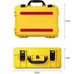 AxiGear Waterproof Hard Shell Case with DIY Customizable Foam Insert 19 x 14 x 8in (Yellow)