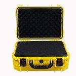 AxiGear Waterproof Hard Shell Case with DIY Customizable Foam Insert 19 x 14 x 8in (Yellow)