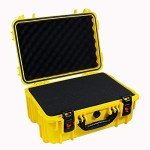 AxiGear Waterproof Hard Shell Case with DIY Customizable Foam Insert 19 x 14 x 8in (Yellow)