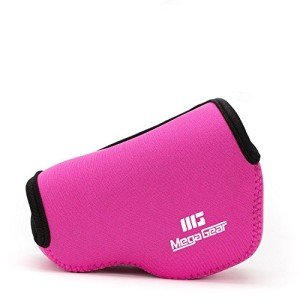 MegaGear MG064 Ultra Light Neoprene Camera Case Compatible with Sony Alpha A6400, A6500, A6300, A6000 (16-50 mm)-Hot Pink (MG066)