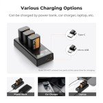 K&F Concept 3-Pack NP-FW50 Battery and Upgraded 3-Slot ZV-E10 Battery Charger Compatible with Sony Alpha A6400 A6000 A6300 A6500 A5000 A5100 A7 A7II A7R A7RII A7S A7SII RX10 II III IV Cameras