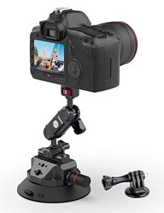 Camera Suction Cup Mount for Action Cameras - ULANZI SC-02 4.5in Pump-actived Vacuum Suction Mount w Quick Release NATO Magic Arm Car Boat Windshield Window Mount Compatible with Action Cameras