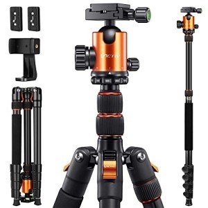 82" Tall Camera Tripod Heavy Duty, Victiv Aluminum DSLR Tripod Monopod for Photography Travel, Professional Camera Stand for Spotting Scope Telescope Binocular