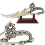 Fantasy Dragon Knife with Wood Display Stand, 7.5