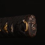 SV Mini Katana Samurai Sword Tanto Japanese Little Samurai Short Sword Printed 1045 Medium Carbon Steel Full Tang Hand Forged Sharp 16.53 inches