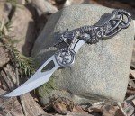 7" Stainless Steel Dragon Design Folding Knife
