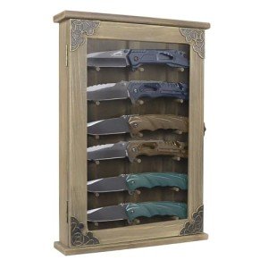Wooden Knife Display Case-Pocket Knife Shadow Box-Knife Cases for Collections On The Wall