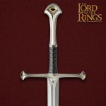 United Cutlery King Elendil's Narsil Sword | Licensed Lord of the Rings Movie Replica | 24K Gold Plated Fittings | Certificate of Authenticity