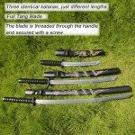 3pc Set Japanese Samurai Sword with Display Stand,Iaido Katana Engraved with Dragon Pattern On The Scabbard
