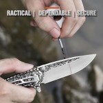 DRACHENADER X-J21 8.11" Pocket Knife Folding Knife Set, Cool knife with 3D Retro Embossing, Leather Sheath and Clip, Gift for Men, for Christmas, Birthday, Dad Gifts from Son, Daughter, Wood Handle
