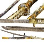 Kamaiwo-1045/1060 high Carbon Steel Hademade Heat Tempered Full Handmade Hand Forged Japanese Katana Authentic，Sword Real ，Full Tang,Functional,Practical Sharp，Golden
