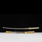 Kamaiwo-1045/1060 high Carbon Steel Hademade Heat Tempered Full Handmade Hand Forged Japanese Katana Authentic，Sword Real ，Full Tang,Functional,Practical Sharp，Golden