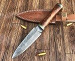 DG-28 Handmade Damascus Steel Knife – Beautiful Rose Wood Handle