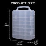 PACMAXI Knife Display Case for 72+ Pocket Knives – Transparent Double-Sided, Portable Knife Storage Box with Detachable Compartments (Box Only) (Transparent)