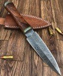 DG-28 Handmade Damascus Steel Knife – Beautiful Rose Wood Handle