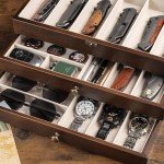 Yoimori Knife Display Case for15-22 Knives, 3-Layer Pocket Knife Case with Glass Lid & Drawer, Wood Knife Cases for Collections for Men Gift Ideas (Walnut)
