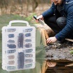 PACMAXI Knife Display Case for 72+ Pocket Knives – Transparent Double-Sided, Portable Knife Storage Box with Detachable Compartments (Box Only) (Transparent)