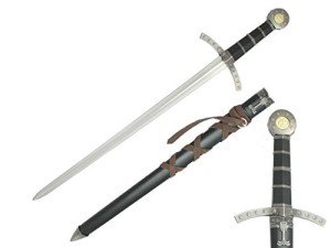Prince Sword with Sheath,Crusader Knight Templar Short Sword - Historical Reproduction, Cast Metal Handle (Black-601)