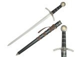 Prince Sword with Sheath,Crusader Knight Templar Short Sword - Historical Reproduction, Cast Metal Handle (Black-601)