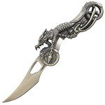 7" Stainless Steel Dragon Design Folding Knife