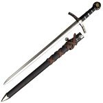 Prince Sword with Sheath,Crusader Knight Templar Short Sword - Historical Reproduction, Cast Metal Handle (Black-601)