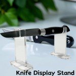 LITAITAI 4Pcs Knife Display Stand ,Acrylic Knife Holder Collector ,Knives Extendable blade holder, Single Knife Holder for Home Decor (clear bottom)