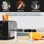 LITAITAI 4Pcs Knife Display Stand ,Acrylic Knife Holder Collector ,Knives Extendable blade holder, Single Knife Holder for Home Decor (clear bottom)